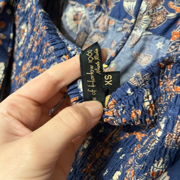 House of Harlow Nastassia Dress Puff Sleeve Mini Square Neck Smocked Waist XS - Picture 4 of 8